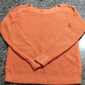 Old Navy Orange Crew Neck Sweater with Textured Knit